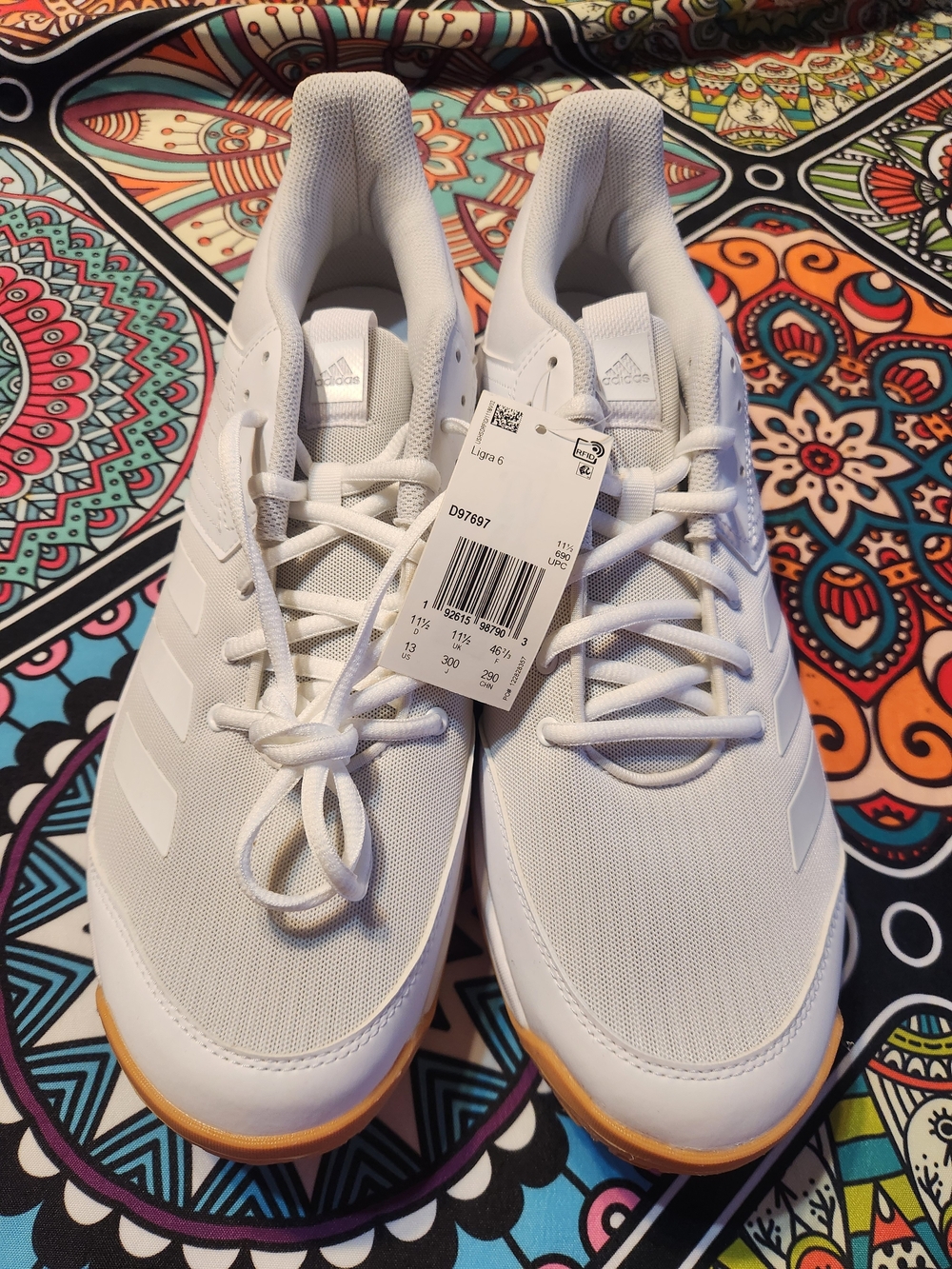 adidas White Athletic Shoes with Gum Outsole
